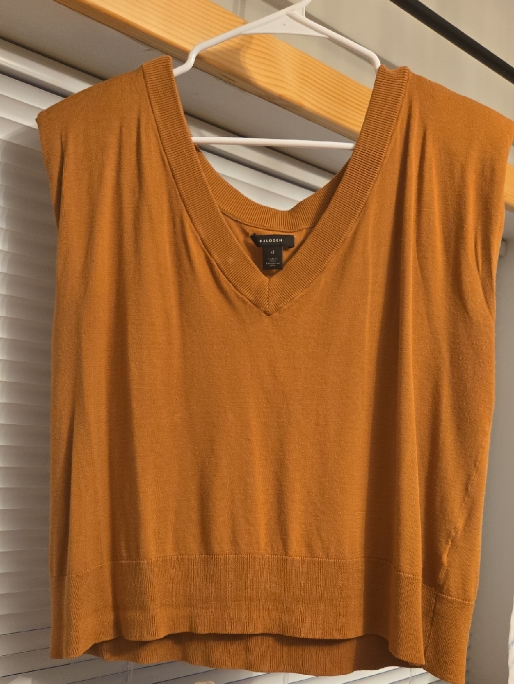 Halogen Sleeveless V-Neck Tank in Sienna. 1X